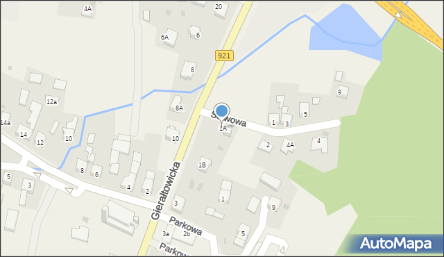 Przyszowice, Gierałtowicka, 1A, mapa Przyszowice