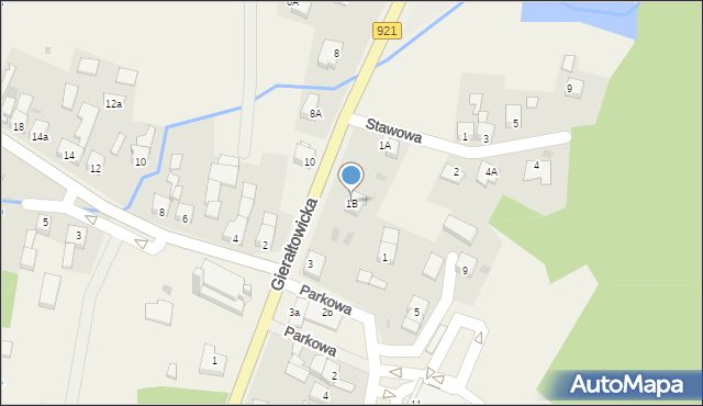 Przyszowice, Gierałtowicka, 1B, mapa Przyszowice