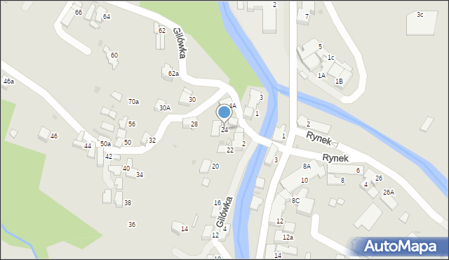 Rabka-Zdrój, Gilówka, 24, mapa Rabka-Zdrój