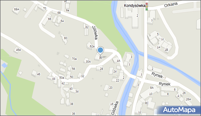 Rabka-Zdrój, Gilówka, 30, mapa Rabka-Zdrój