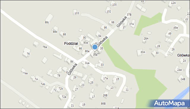 Rabka-Zdrój, Gilówka, 35a, mapa Rabka-Zdrój