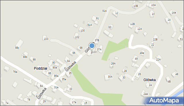 Rabka-Zdrój, Gilówka, 37, mapa Rabka-Zdrój