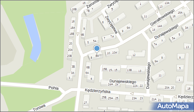 Ruda Śląska, Gierałtowskiego Jana, 8A, mapa Rudy Śląskiej