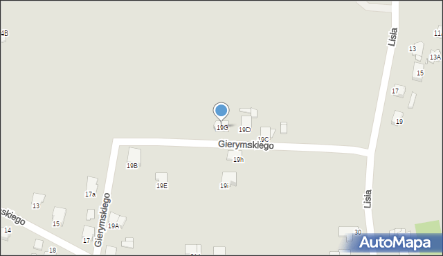 Rybnik, Gierymskiego Aleksandra, 19G, mapa Rybnika