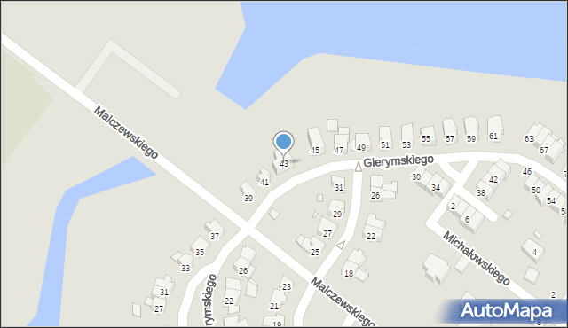 Śrem, Gierymskiego, 43, mapa Śrem