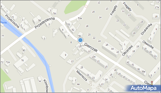 Szczecin, Gierczak Emilii, 10, mapa Szczecina