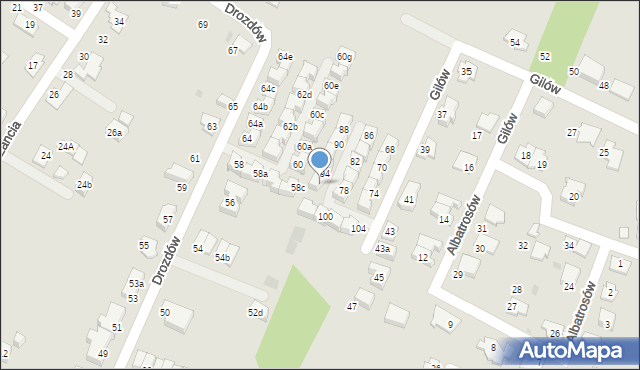 Tychy, Gilów, 96, mapa Tychów