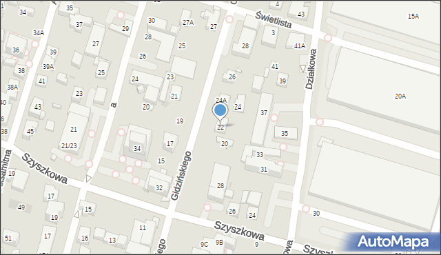 Warszawa, Gidzińskiego Bolesława, 22, mapa Warszawy