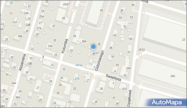 Warszawa, Gidzińskiego Bolesława, 33, mapa Warszawy