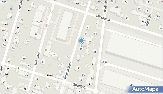 Warszawa, Gidzińskiego Bolesława, 40A, mapa Warszawy