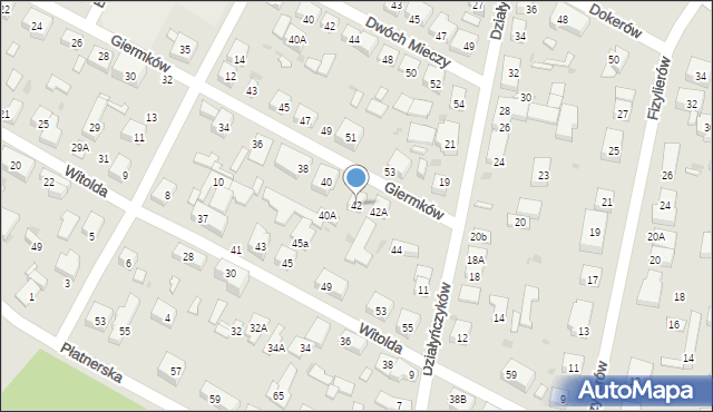 Warszawa, Giermków, 42, mapa Warszawy