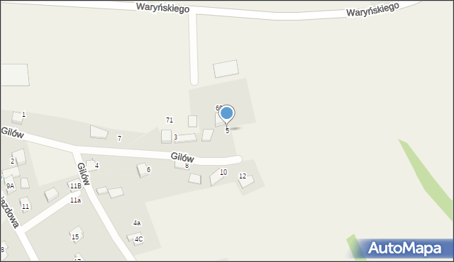 Zabrzeg, Gilów, 5, mapa Zabrzeg