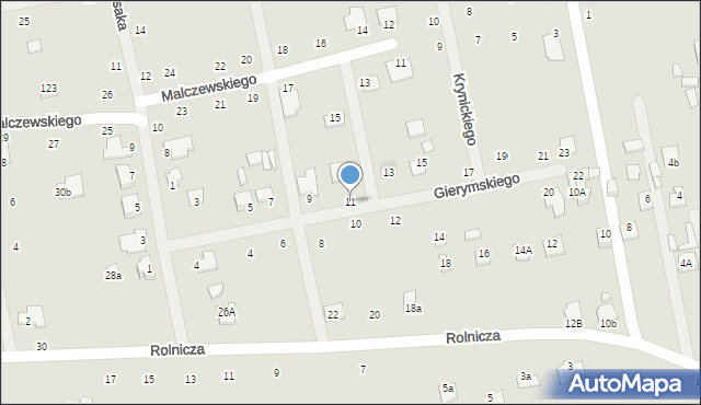 Zamość, Gierymskiego Aleksandra, 11, mapa Zamościa