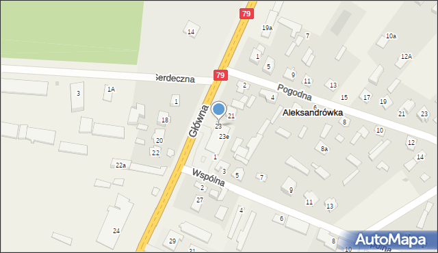 Aleksandrówka, Główna, 23, mapa Aleksandrówka