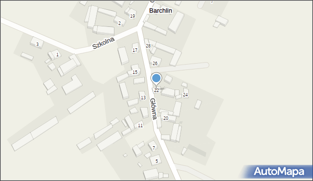Barchlin, Główna, 22, mapa Barchlin