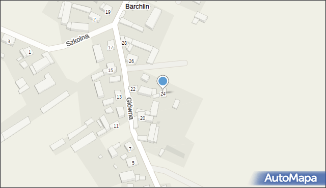 Barchlin, Główna, 24, mapa Barchlin