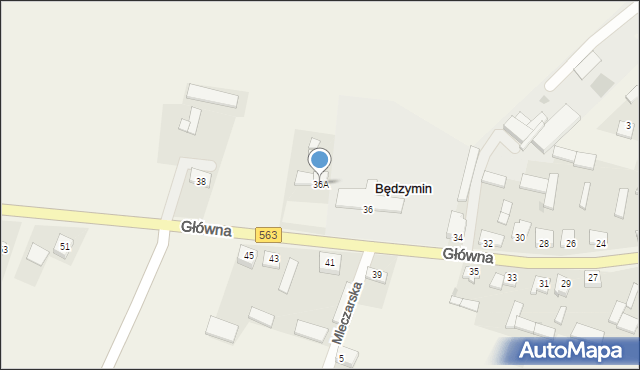 Będzymin, Główna, 36A, mapa Będzymin