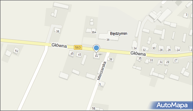 Będzymin, Główna, 41, mapa Będzymin