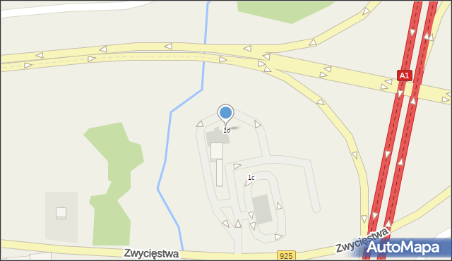 Bełk, Główna, 1d, mapa Bełk