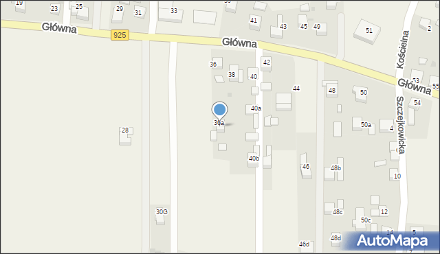 Bełk, Główna, 36b, mapa Bełk