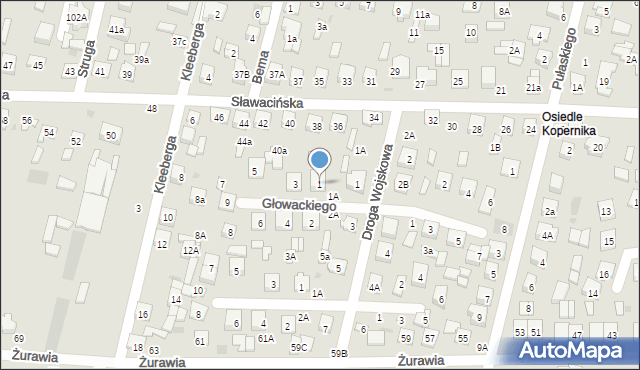 Biała Podlaska, Głowackiego Bartosza, 1, mapa Białej Podlaskiej