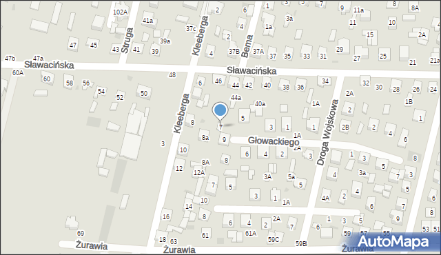 Biała Podlaska, Głowackiego Bartosza, 7, mapa Białej Podlaskiej