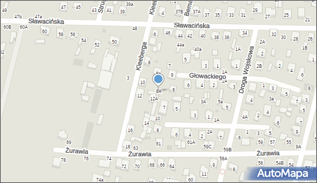 Biała Podlaska, Głowackiego Bartosza, 8A, mapa Białej Podlaskiej