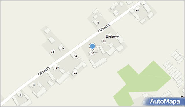 Bielawy, Główna, 16, mapa Bielawy