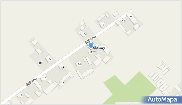 Bielawy, Główna, 18, mapa Bielawy