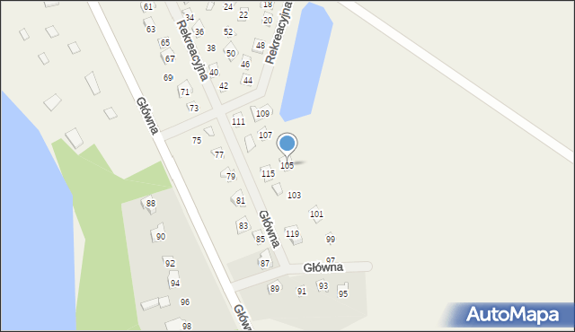 Biernatki, Główna, 105, mapa Biernatki