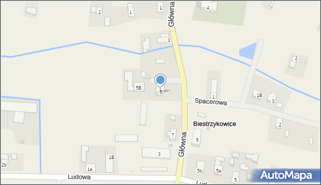 Biestrzykowice, Główna, 5, mapa Biestrzykowice