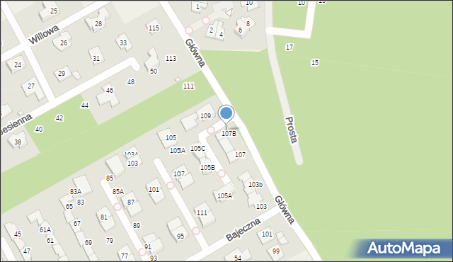 Bobrowiec, Główna, 107c, mapa Bobrowiec