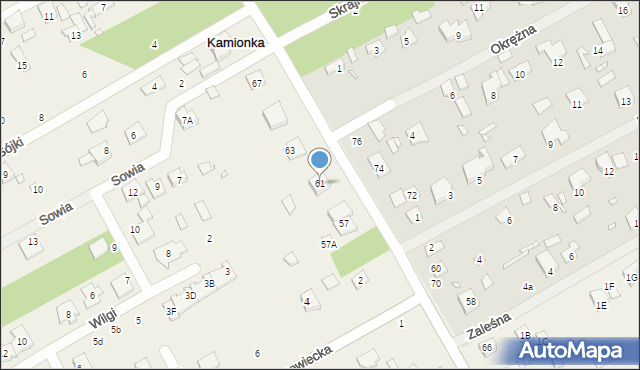 Bobrowiec, Główna, 61, mapa Bobrowiec