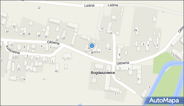 Bogdaszowice, Główna, 16, mapa Bogdaszowice