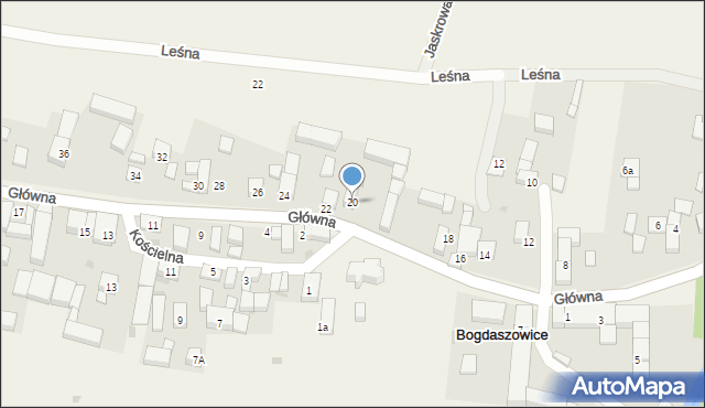 Bogdaszowice, Główna, 20, mapa Bogdaszowice