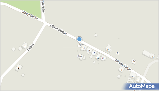 Boguszów-Gorce, Głowackiego Bartosza, 15, mapa Boguszów-Gorce