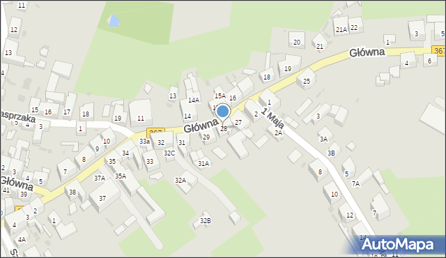 Boguszów-Gorce, Główna, 28, mapa Boguszów-Gorce