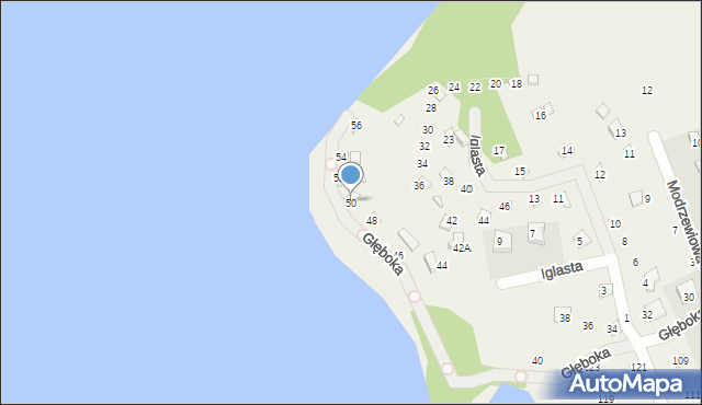 Borkowo, Głęboka, 50, mapa Borkowo