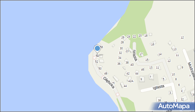 Borkowo, Głęboka, 54, mapa Borkowo