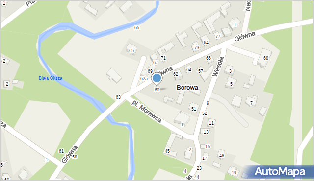 Borowa, Główna, 60, mapa Borowa