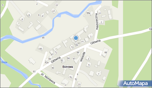 Borowa, Główna, 75, mapa Borowa