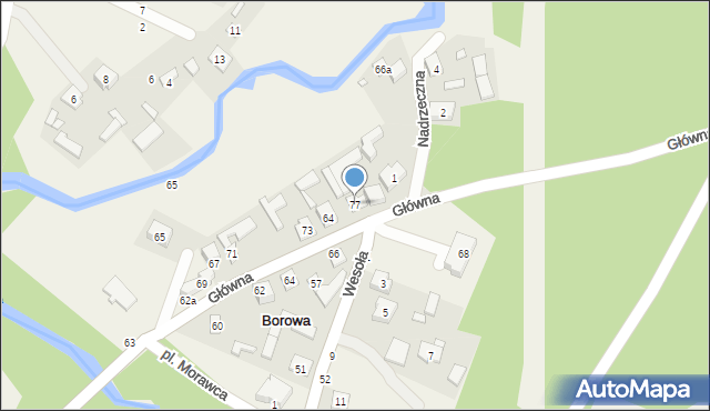 Borowa, Główna, 77, mapa Borowa