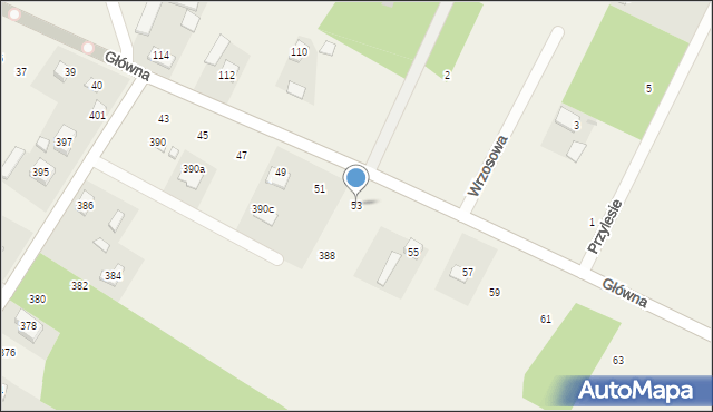 Borowa, Główna, 53, mapa Borowa