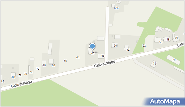 Borowno, Głowackiego Bartosza, 60, mapa Borowno