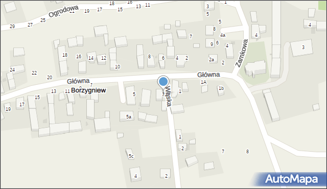 Borzygniew, Główna, 3, mapa Borzygniew