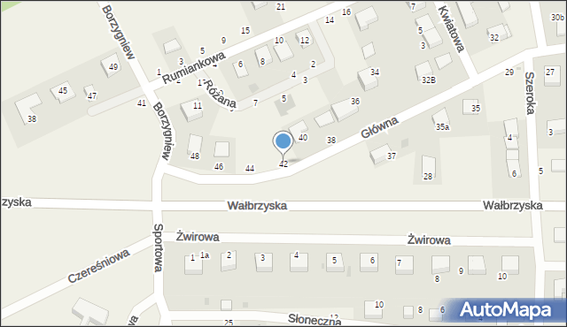 Borzygniew, Główna, 42, mapa Borzygniew