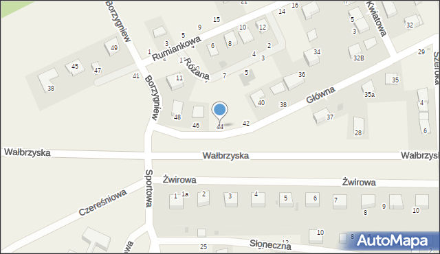 Borzygniew, Główna, 44, mapa Borzygniew