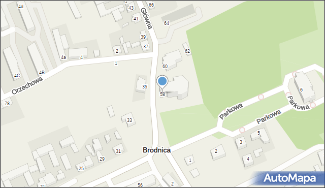 Brodnica, Główna, 58, mapa Brodnica