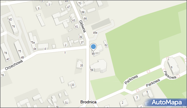 Brodnica, Główna, 60, mapa Brodnica