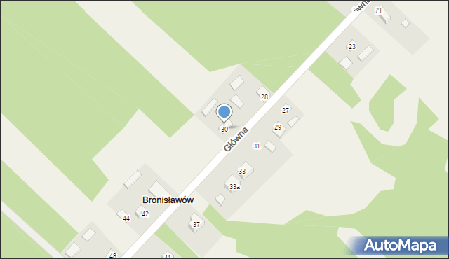 Bronisławów, Główna, 30, mapa Bronisławów